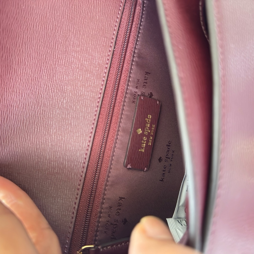 KATE SPADE Maroon Embroidered Floral Limited Edition Crossbody Bag - Picture 6 of 14